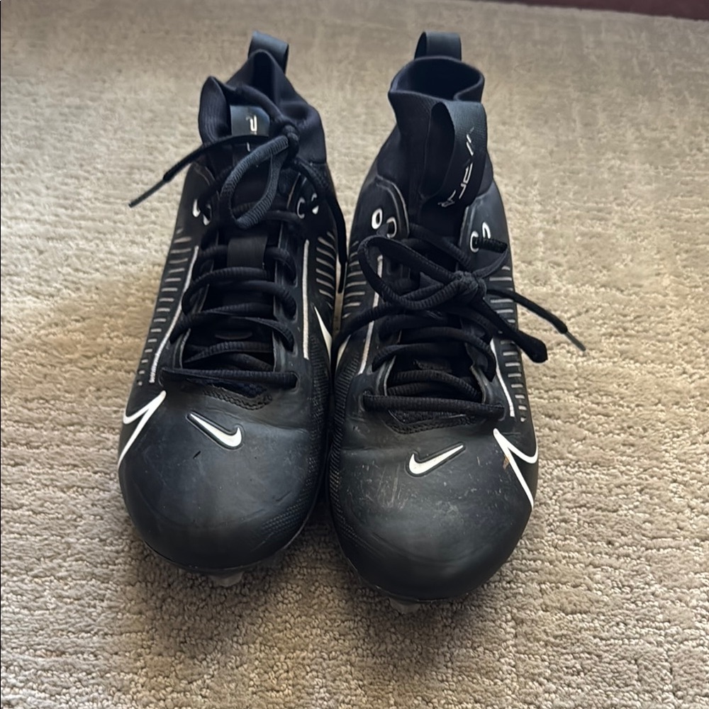 Nike Black Vapor Football Cleats with sock style top.  Gently worn!